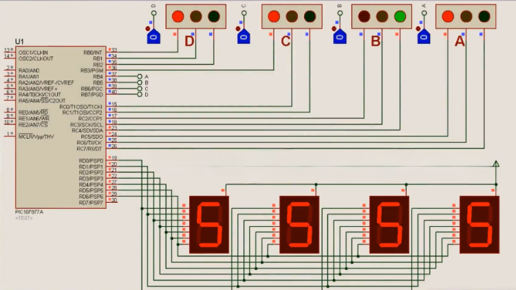 38. Emergency override traffic light system with PIC16F877A