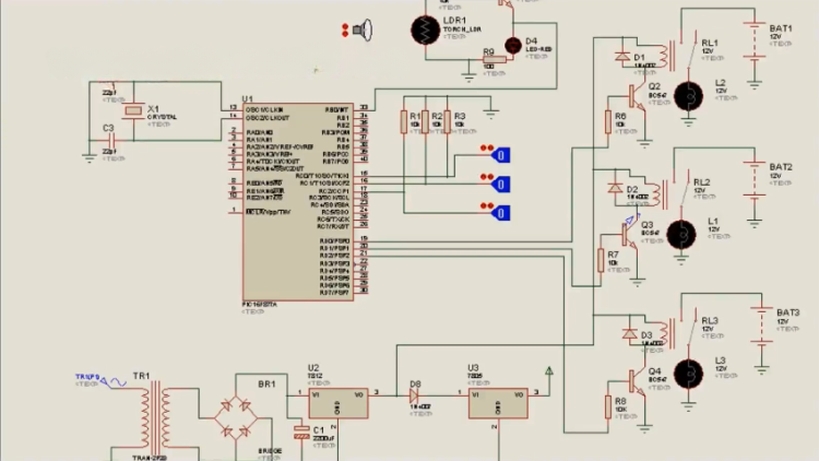 40. LDR based smart street light with PIC16F877A